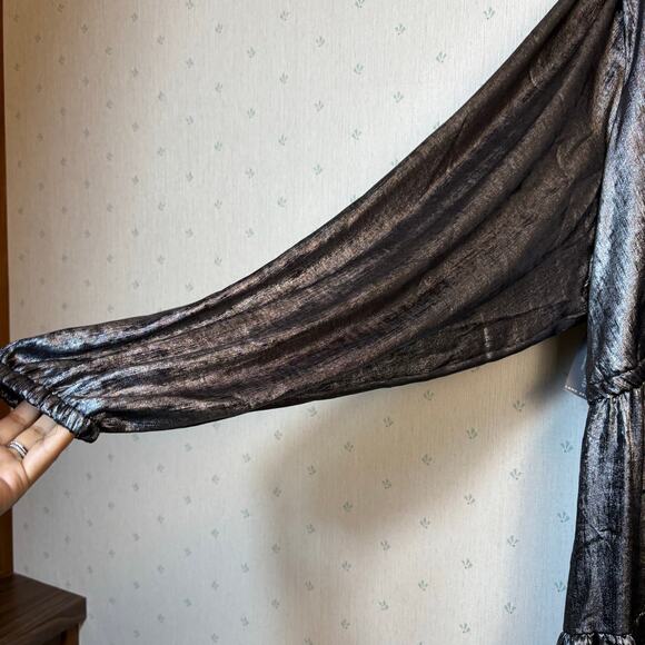 Lane Bryant Shirred Shoulder Maxi Dress Size 26 Satin Formal Evening Gala NWT - Picture 10 of 13